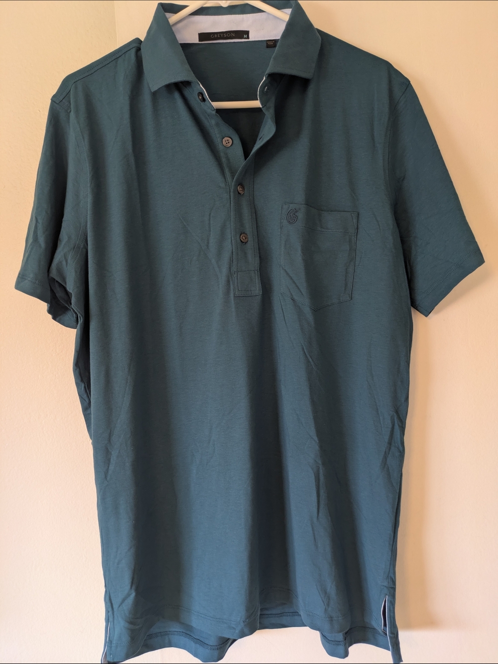 Greyson Teal (Soft) Short-Sleeve Polo- M (NWOT)